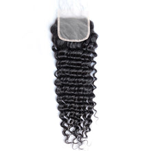 4x4 Lace Closure Deep Wave 100% Virgin Human Hair Closure Free Shipping