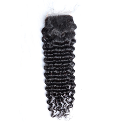 4x4 Lace Closure Deep Wave 100% Virgin Human Hair Closure Free Shipping