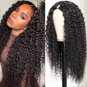 Glueless V Part Wig Beginner Friendly Natural Scalp Curly Human Hair Upgrade U part Wig Without Leave out