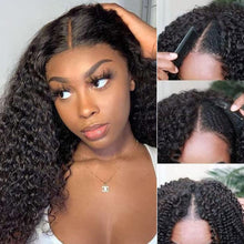 Glueless V Part Wig Beginner Friendly Natural Scalp Curly Human Hair Upgrade U part Wig Without Leave out
