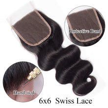 6x6 Lace Closure Body Wave 100% Virgin Human Hair Closure Free Shipping