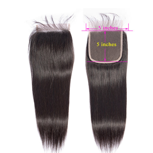 5x5 Lace Closure Straight 100% Virgin Human Hair Closure Free Shipping