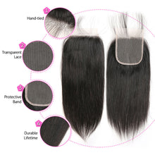 6x6 Lace Closure Straight 100% Virgin Human Hair Closure 10A Grade