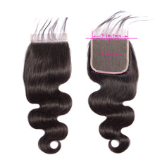 5x5 Lace Closure Body Wave 100% Virgin Human Hair Closure Free Shipping