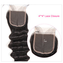 4x4 Lace Closure Loose Deep 100% Virgin Human Hair Closure Free Shipping