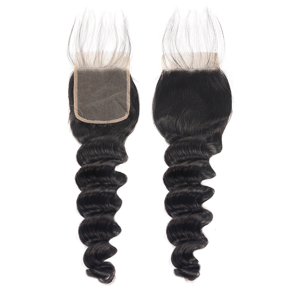 4x4 Lace Closure Loose Deep 100% Virgin Human Hair Closure Free Shipping