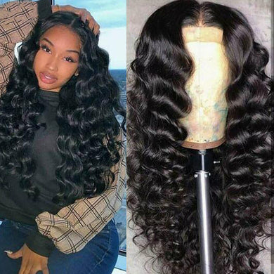 13x4 Lace Frontal Wig Loose Wave 100% Human Hair Lace Front Unit 10A Grade