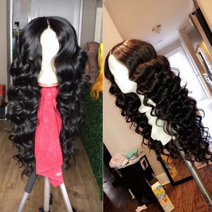 13x4 Lace Frontal Wig Loose Wave 100% Human Hair Lace Front Unit 10A Grade
