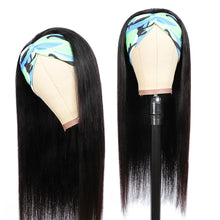 Straight Headband Wig 100% Human Hair Scarf Wig 200% Density Grade 10A