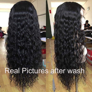 13x4 Lace Frontal Wig Water Wave 100% Human Hair Lace Front Unit 10A Grade