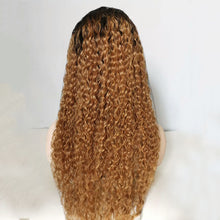 1b/27 Ombre Golden Curly Lace Wig 100% Human Hair / Front Lace / Full Lace /