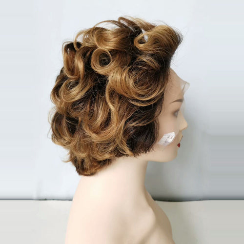 Short Wig Front Lace Wig 100% Human Hair