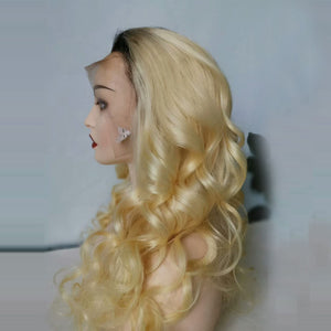 1b/613 Loose Wave Wig  Ombre Blonde Front Lace Wig 100% Human Hair