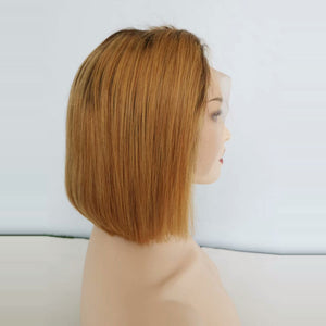 Bob Wig 1b/27 Front Lace Wig 100% Human Hair