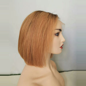 Bob Wig 1b/27 Front Lace Wig 100% Human Hair