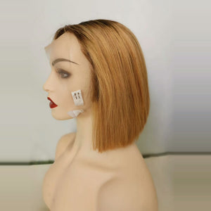 Bob Wig 1b/27 Front Lace Wig 100% Human Hair