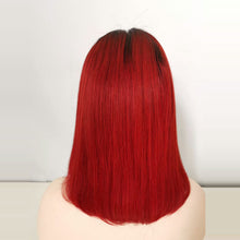 Red Hair Bob Wig Front Lace Wig 100% Human Hair Free Shipping